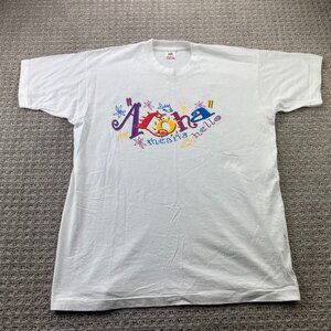 Vintage 80s 90s Fruit of The Loom Single Stitch Shirt Men XL White Aloha Hawaii